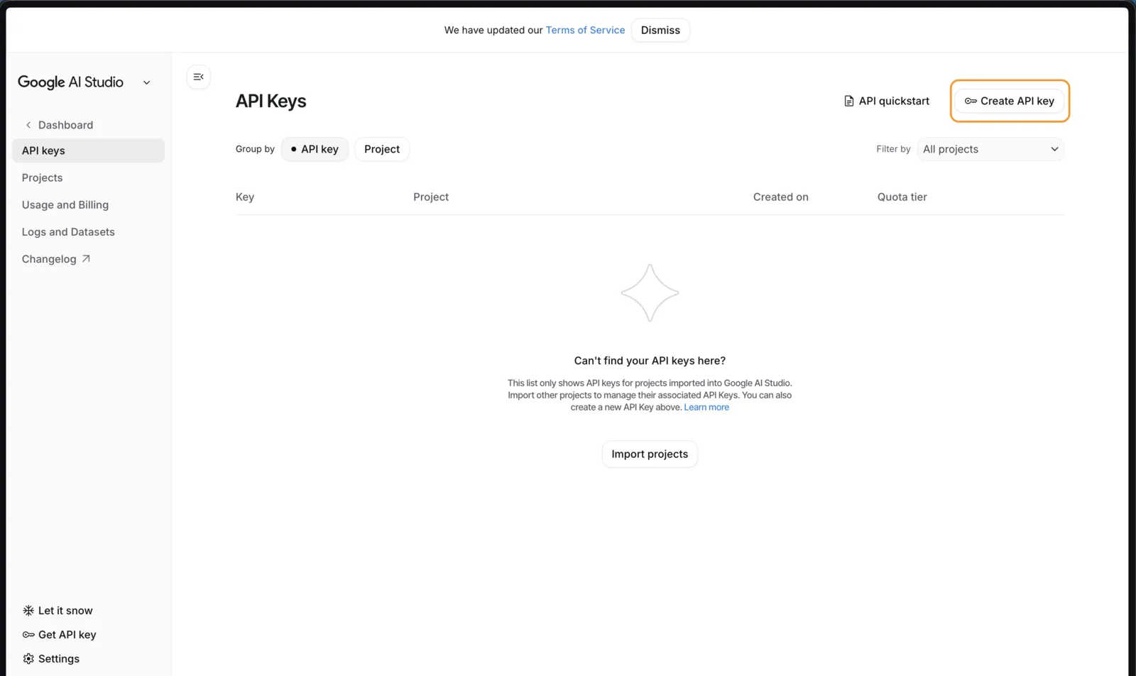 Create API Key