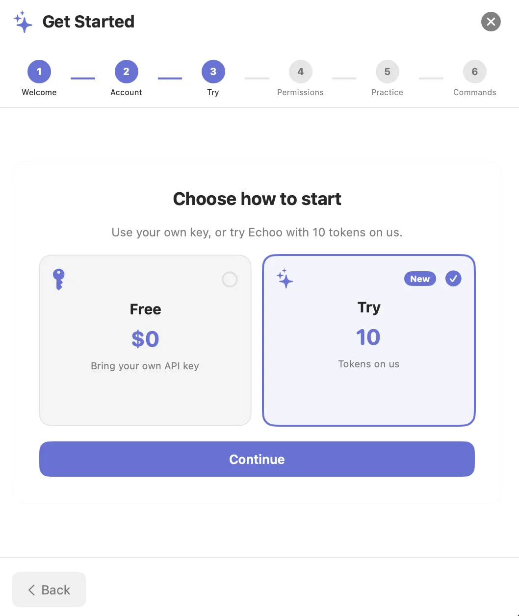 Step: choose Try to start with 10 free credits